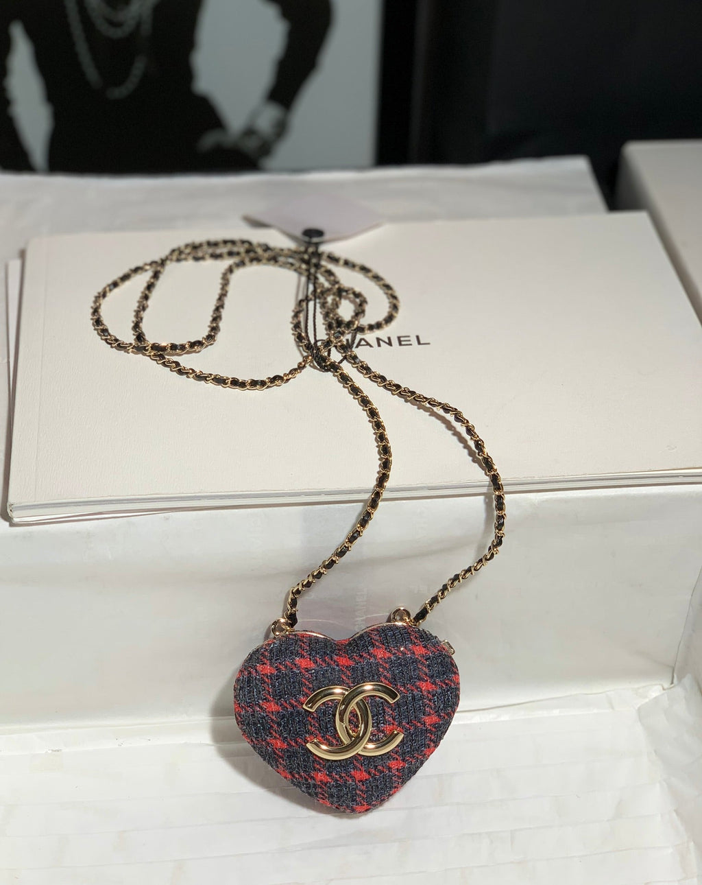 CHL - Long Necklace Bag Dark Blue For Women Bags 3in/7.6LO