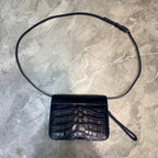 BLN-Ciaga B Small Lizard Effect Cross-body Bag In Dark Blue, For Women,  Bags 7in/18LO