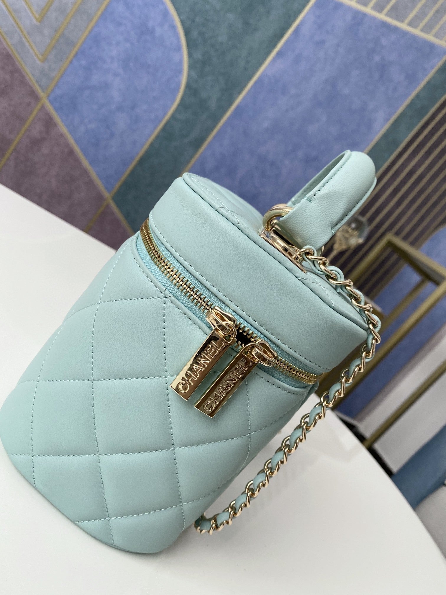 CHL - Vanity Case Gold Hardware Light Green For Women Handbags, Shoulder Bags 9.4in/24LO 