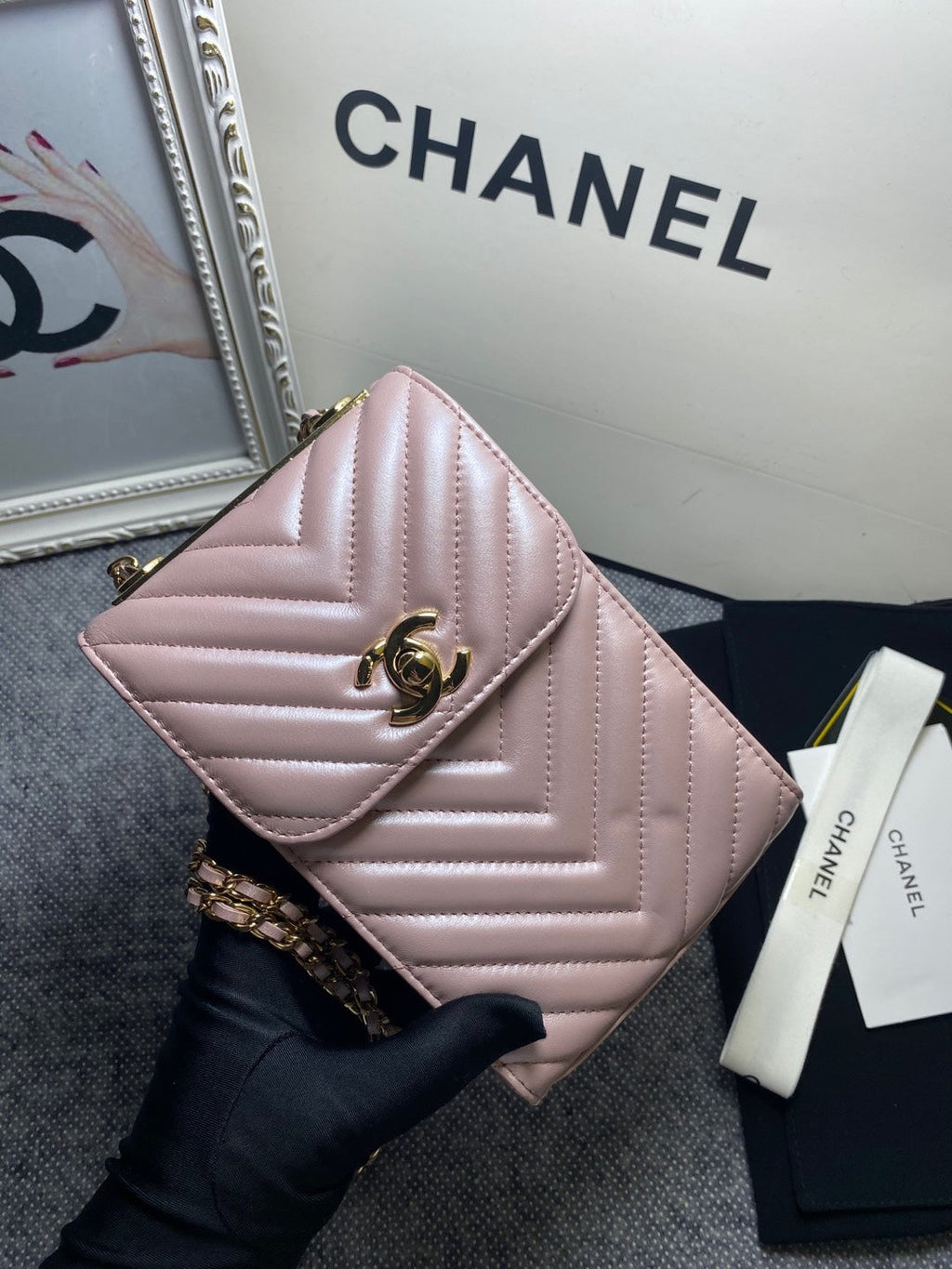 CHL -  Chevron Trendy CHL -  Phone Light Purple Bag For Women 18LO/7in