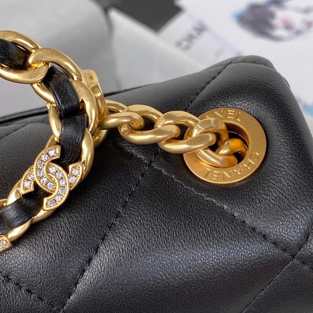 CHL - Small Flap Bag Gold Hardware Black For Women Handbags, Shoulder Bags 7.9in/20LO AS3450