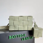 BV Two-In-One Cassette Bag 26cm Light Green Leather