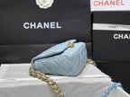 CHL - Small Flap Bag Gold-Tone Metal Blue Bag For Women 16LO/6.2in