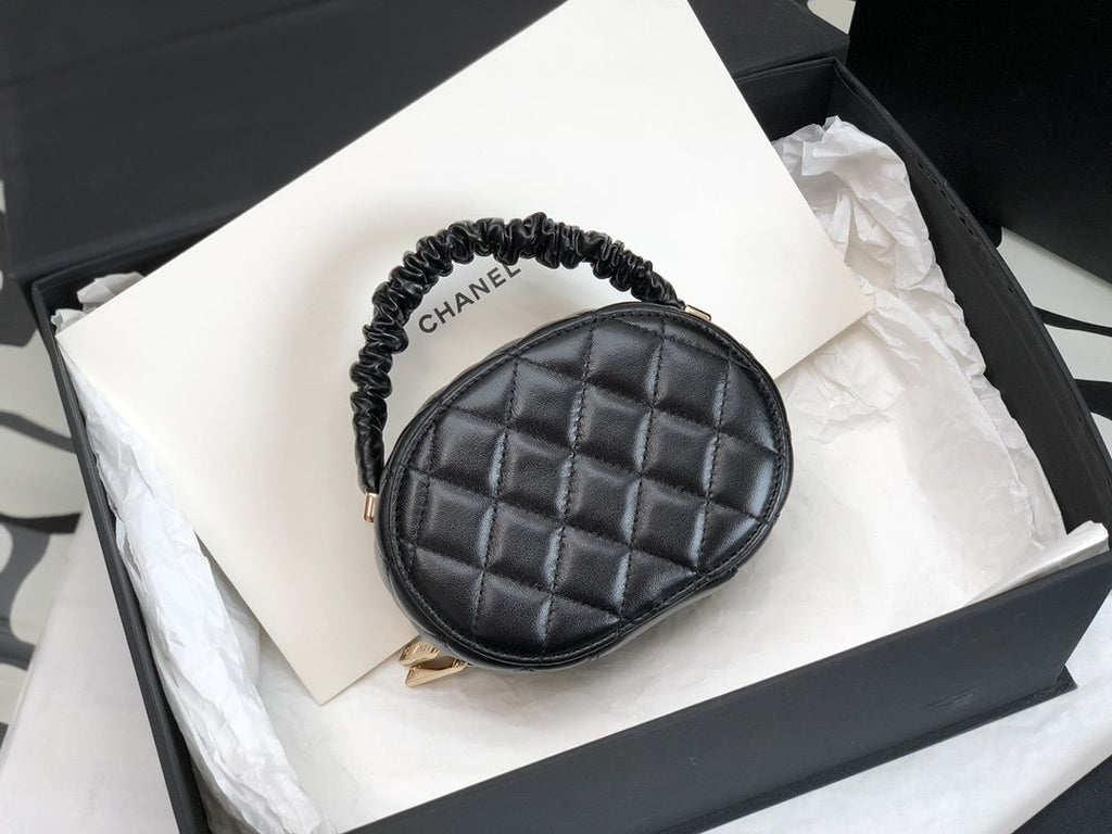 CHL - Vanity Case Shiny Gold Black Bag For Women 9.5LO/3.7in