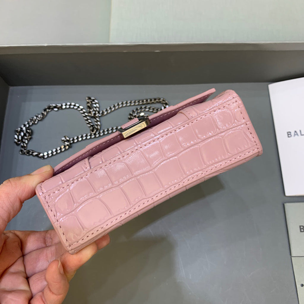 BLN-Ciaga Hourglass Mini Handbag With Chain In Light Pink, For Women,  Bags 4.7in/12LO