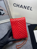 CHL -  Chevron Trendy CHL -  Phone Red Bag For Women 18LO/7in