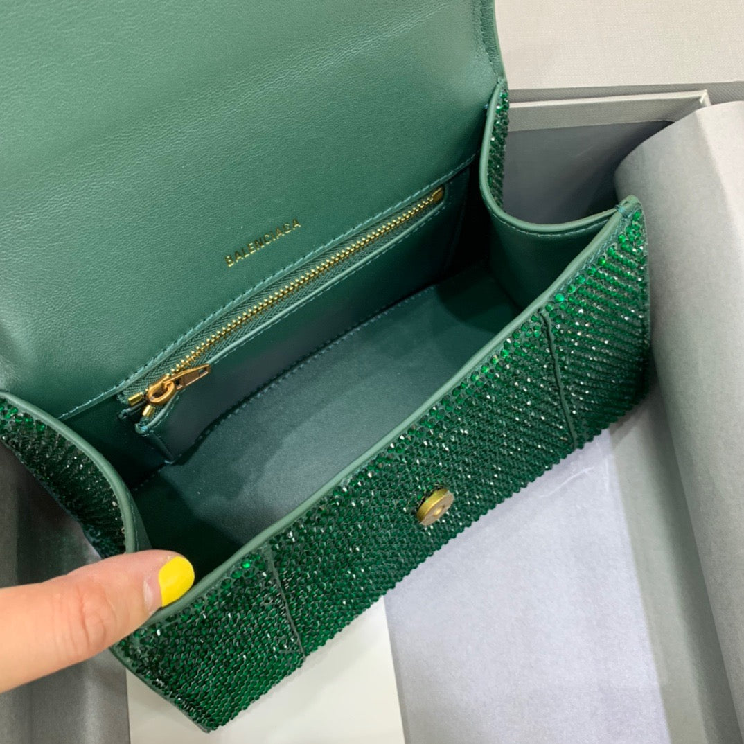 BLN-Ciaga Hourglass Small Handbag In Green, For Women,  Bags 9in/23LO