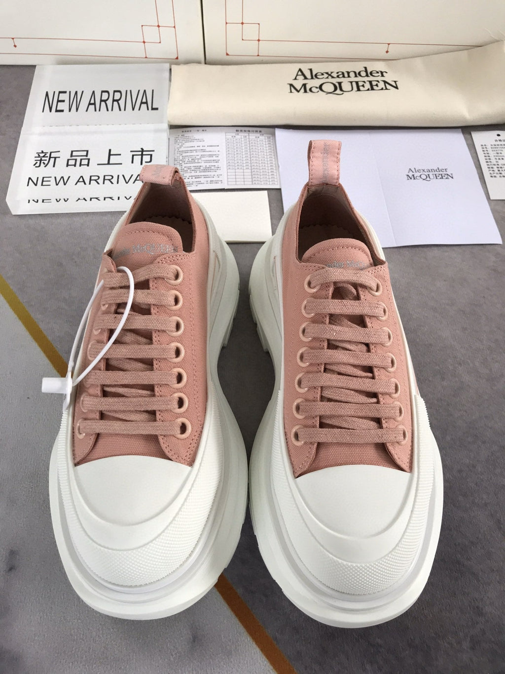 Alex - McQueen Tread Slick Lace Up Cotton Brown For Men