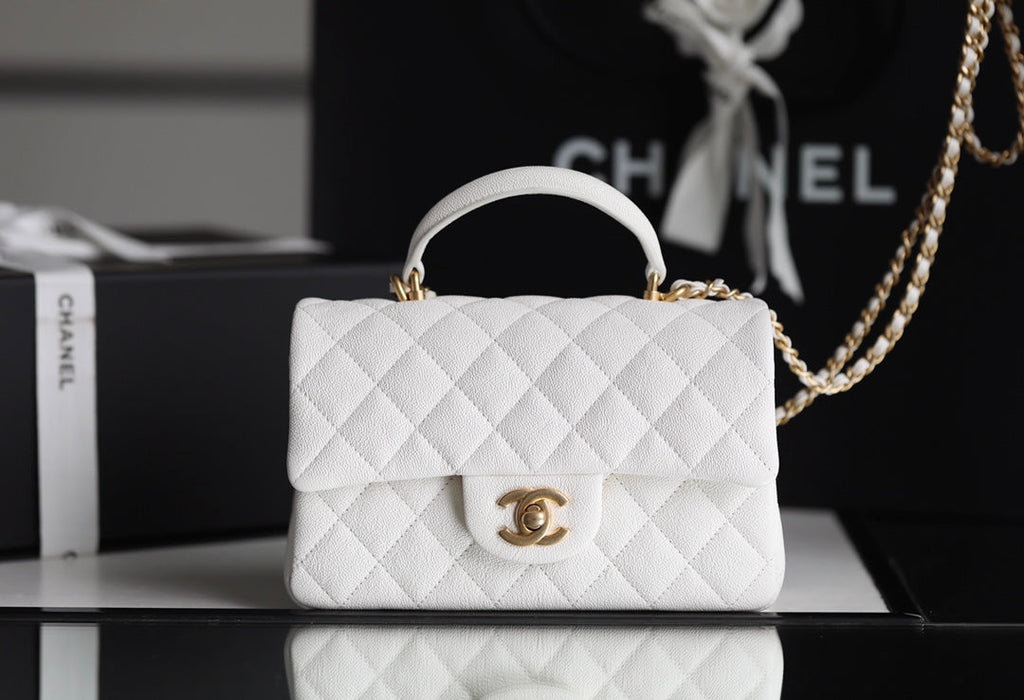 CHL - Mini Flapbag With Top Handle White For Women 7.8in/20LO