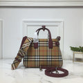 BB Small Banner  Check And Tote Purple For Women, Women’s Bags 10.5in/26LO