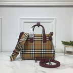 BB Small Banner  Check And Tote Purple For Women, Women’s Bags 10.5in/26LO