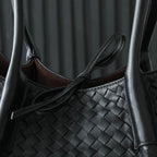 BV Pinacoteca Bag 43cm Black Intrecciato Calfskin & Suede
