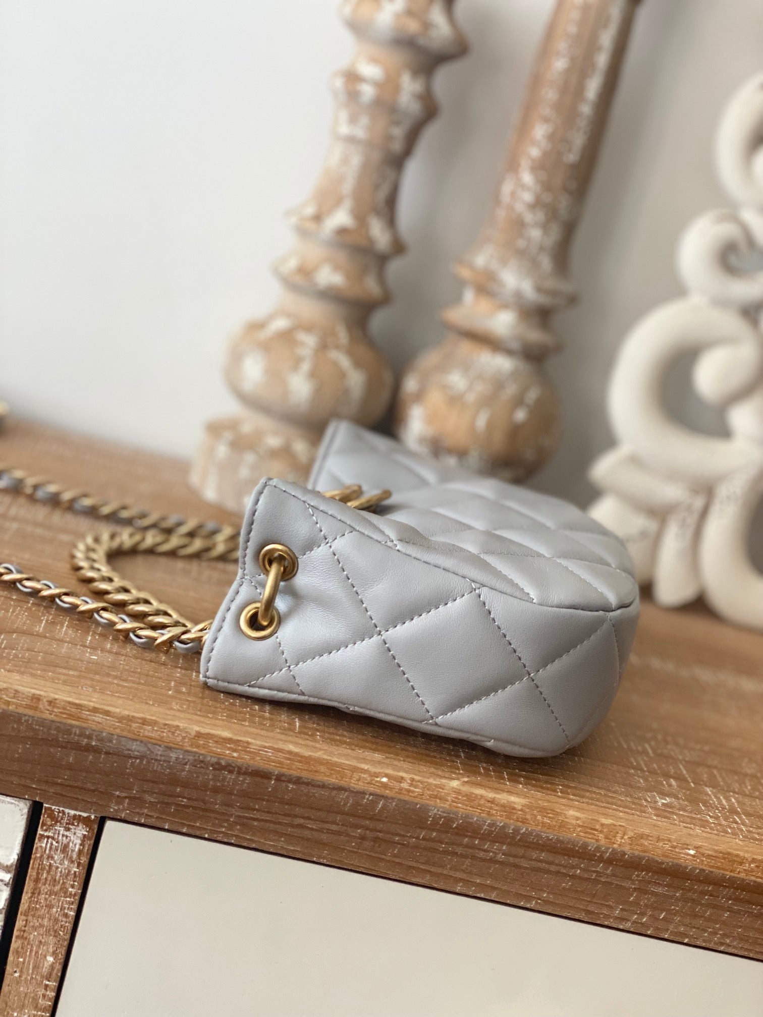 CHL - Small Hobo Bag Gold Hardware Grey For Women Handbags, Shoulder Bags 7.5in/19LO