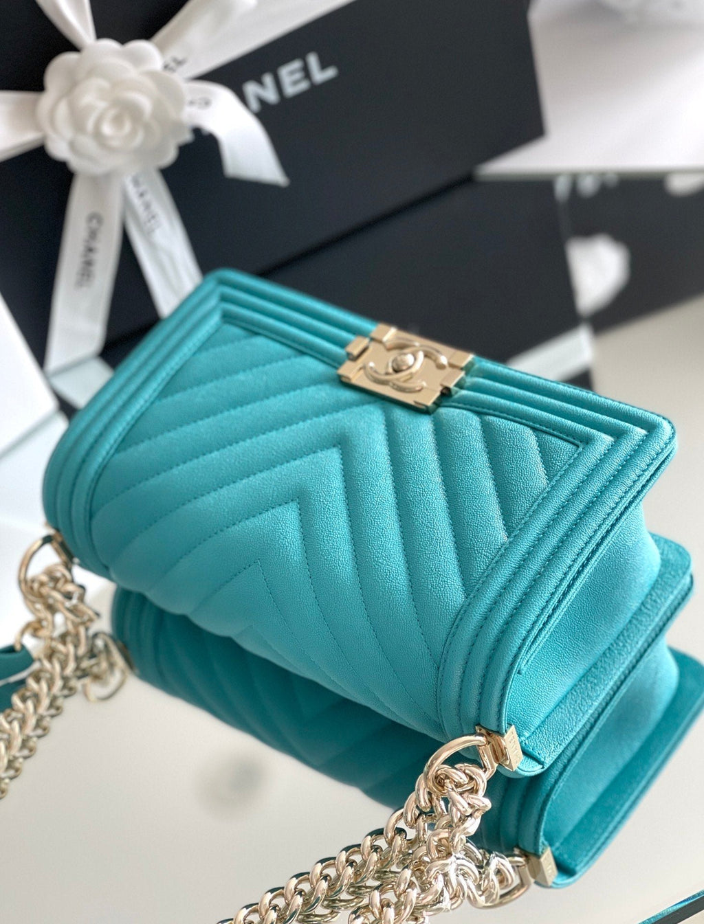 CHL - Medium Boy Handbag Blue For Women 9.8in/25LO A67086