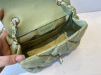 CHL - Small Flap Bag Gold Hardware Green For Women Handbags, Shoulder Bags 7.5in/19LO AS2232