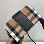 B-Berry - BB  Small Bridle House Check And Buckle Crossbody Black For Women, Bags 7.8in/20LO