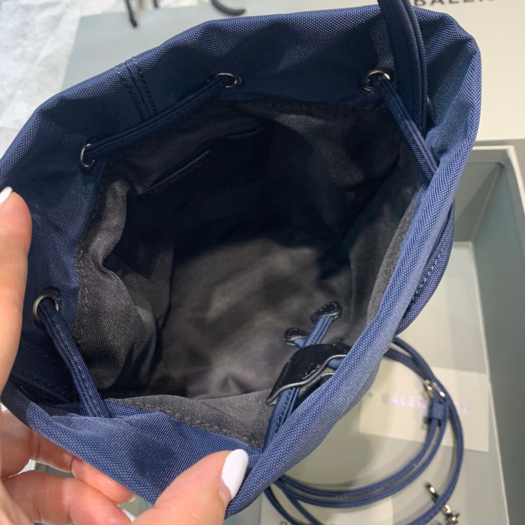 BLN-Ciaga Le Cagole Medium Bucket Bag In Dark Blue, For Women,  Bags 17.6in/45LO
