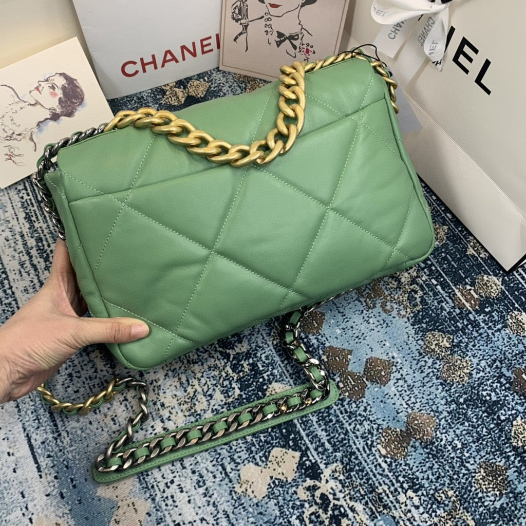 CHL -  19 Flap Bag Gold Hardware Green For Women Handbags, Shoulder Bags 10.2in/26LO AS1160