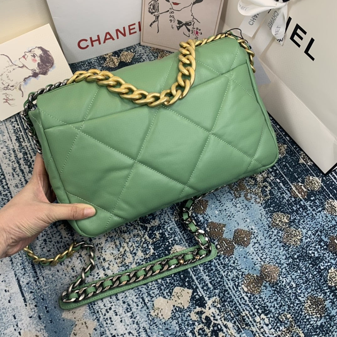 CHL -  19 Flap Bag Gold Hardware Green For Women Handbags, Shoulder Bags 10.2in/26LO AS1160