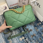CHL -  19 Flap Bag Gold Hardware Green For Women Handbags, Shoulder Bags 10.2in/26LO AS1160