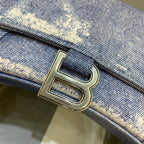 BLN-Ciaga Hourglass Small Handbag In Blue Denim Printed, For Women,  Bags 9in/23LO 5935462104W9064