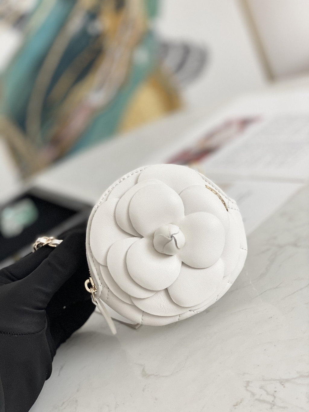 CHL -  Camellia Clutch With Chain White Bag For Women 11LO/4in