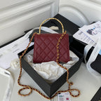 CHL -  Clutch With Chain Gold Hardware Red For Women Handbags, Shoulder Bags 5.7in/14.5LO