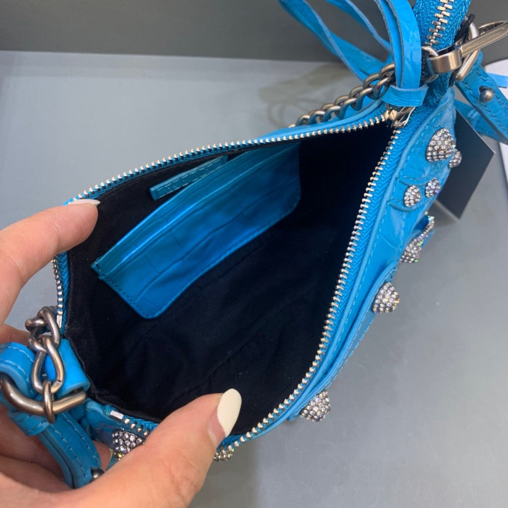 BLN-Ciaga Le Cagole Mini Bag With Chain Blue, For Women,  Bags 8.2in/21LO 69581423EJY4624