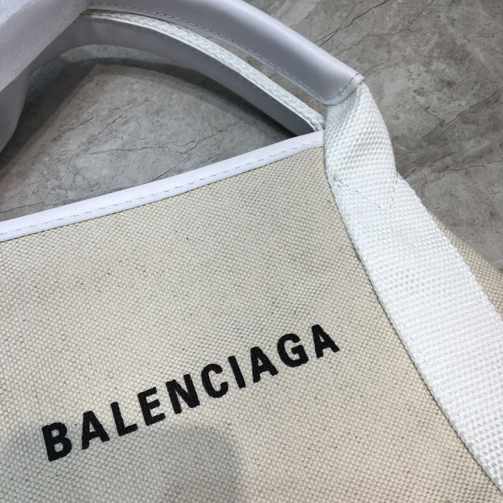 BLN-Ciaga Navy XS Tote Bag In White, For Women,  Bags 12.6in/32LO