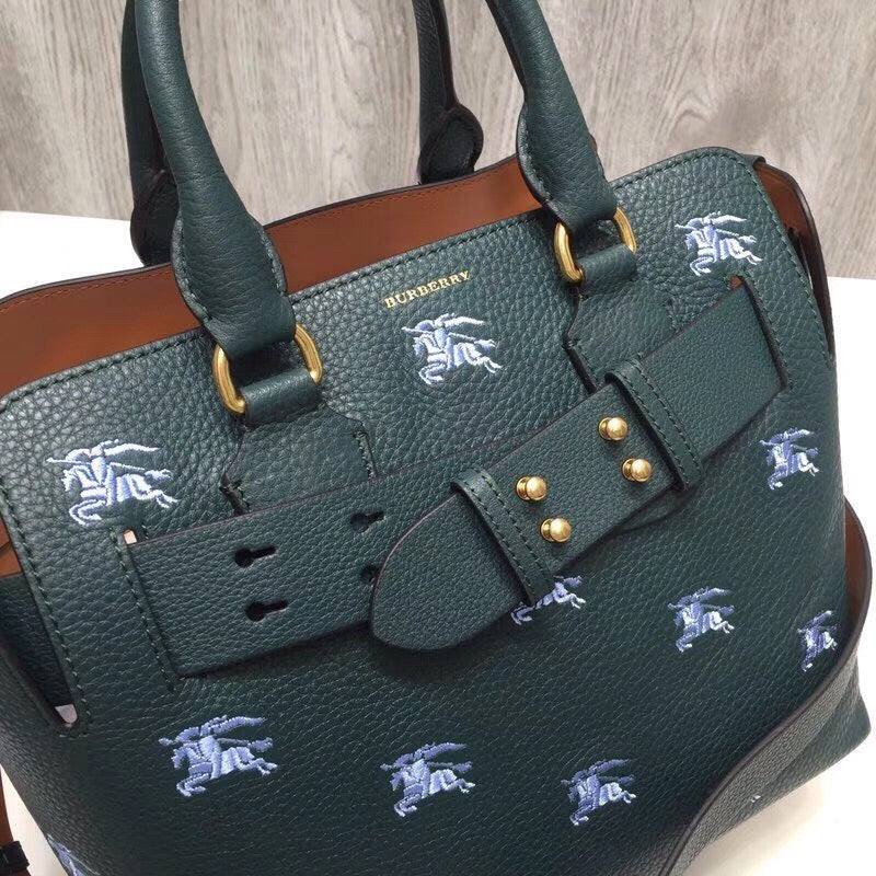 B-Berry - BB  The Small Equestrian Knight Top Handle Belt Bag Green For Women, Bags 14in/36LO