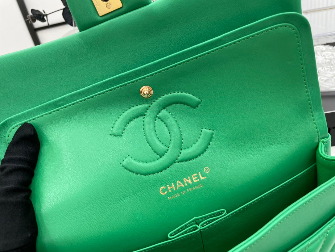 CHL -  Chevron Mini Rectangular Classic Flap Green Bag For Women 20.5LO/8in
