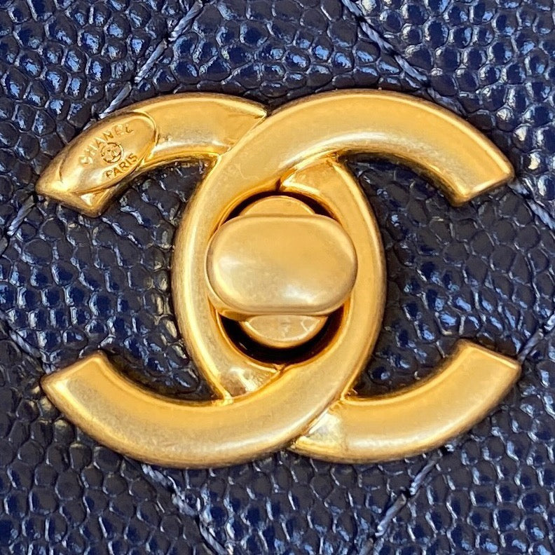 CHL - Small Flap Bag Gold Hardware Navy Blue For Women Handbags, Shoulder Bags 7.5in/19LO AP2840