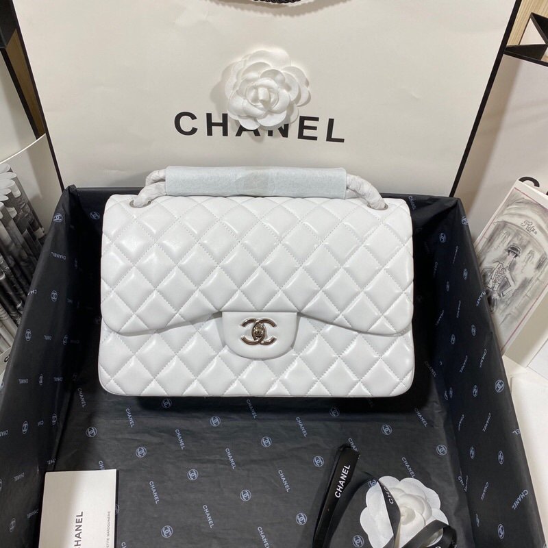 CHL - Large Classic Handbag SilLusso Official - Hardware White For Women Handbags, Shoulder Bags 11.8in/30LO