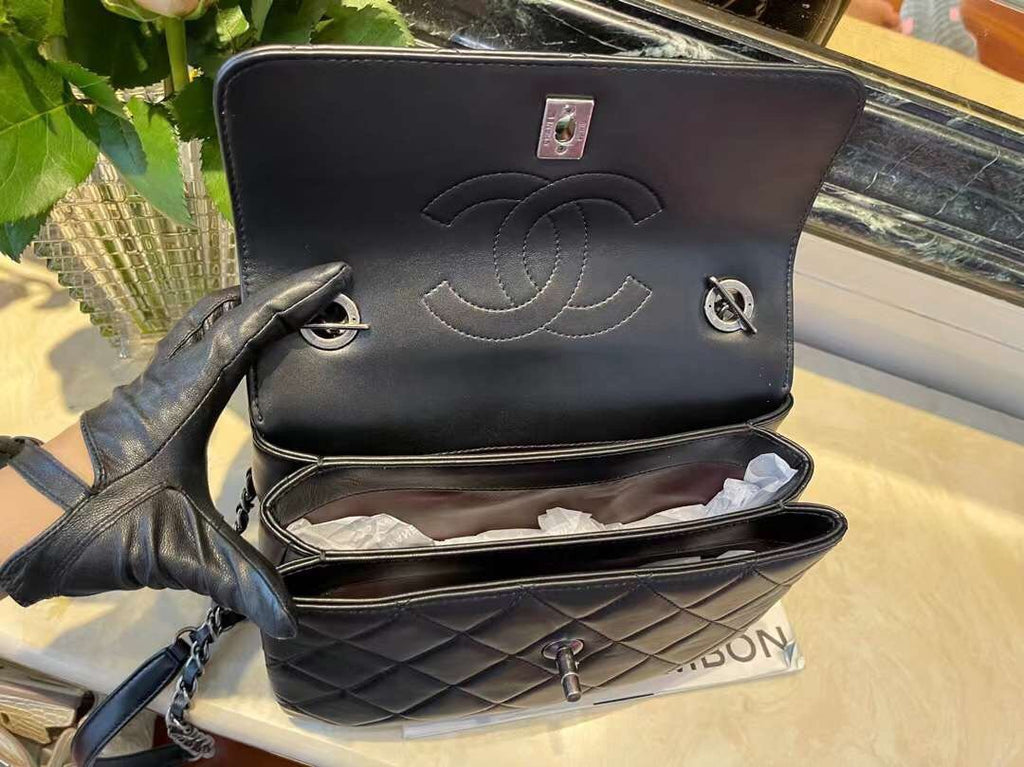CHL -  Classic Flap Bag Medal Hardware Black For Women 9.8in/25LO
