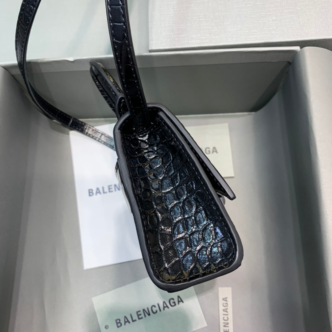 BLN-Ciaga Hourglass Mini Handbag In Black, For Women,  Bags 4.7in/12LO