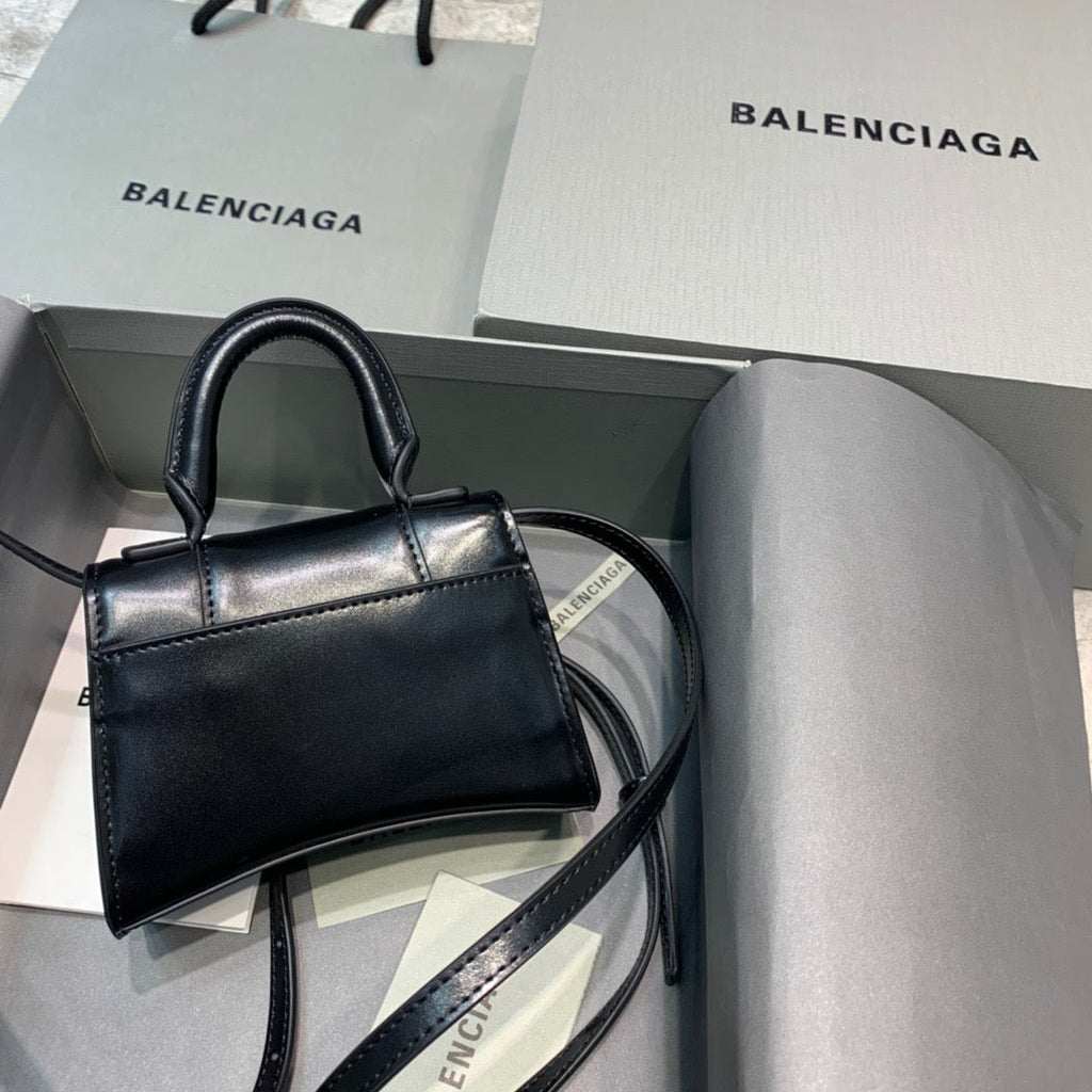 BLN-Ciaga Hourglass Mini Handbag In Black, For Women,  Bags 4.7in/12LO