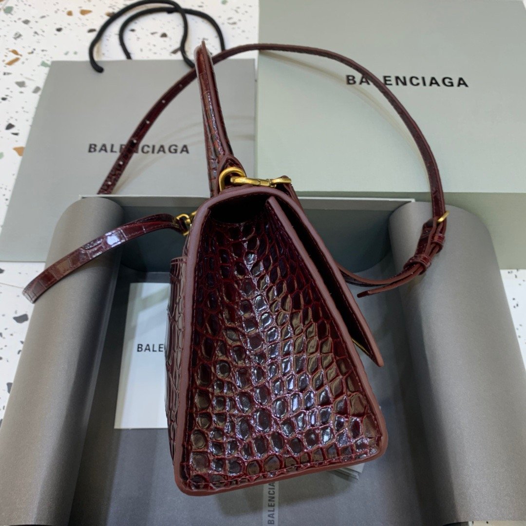 BLN-Ciaga Hourglass Small Handbag In Dark Red, For Women,  Bags 9in/23LO
