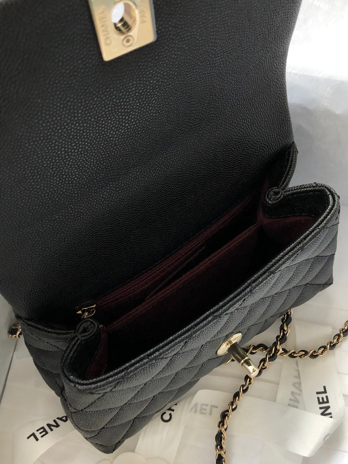 CHL -  Classic Mini Flapbag Top Handle Black For Women 7.5in/19LO