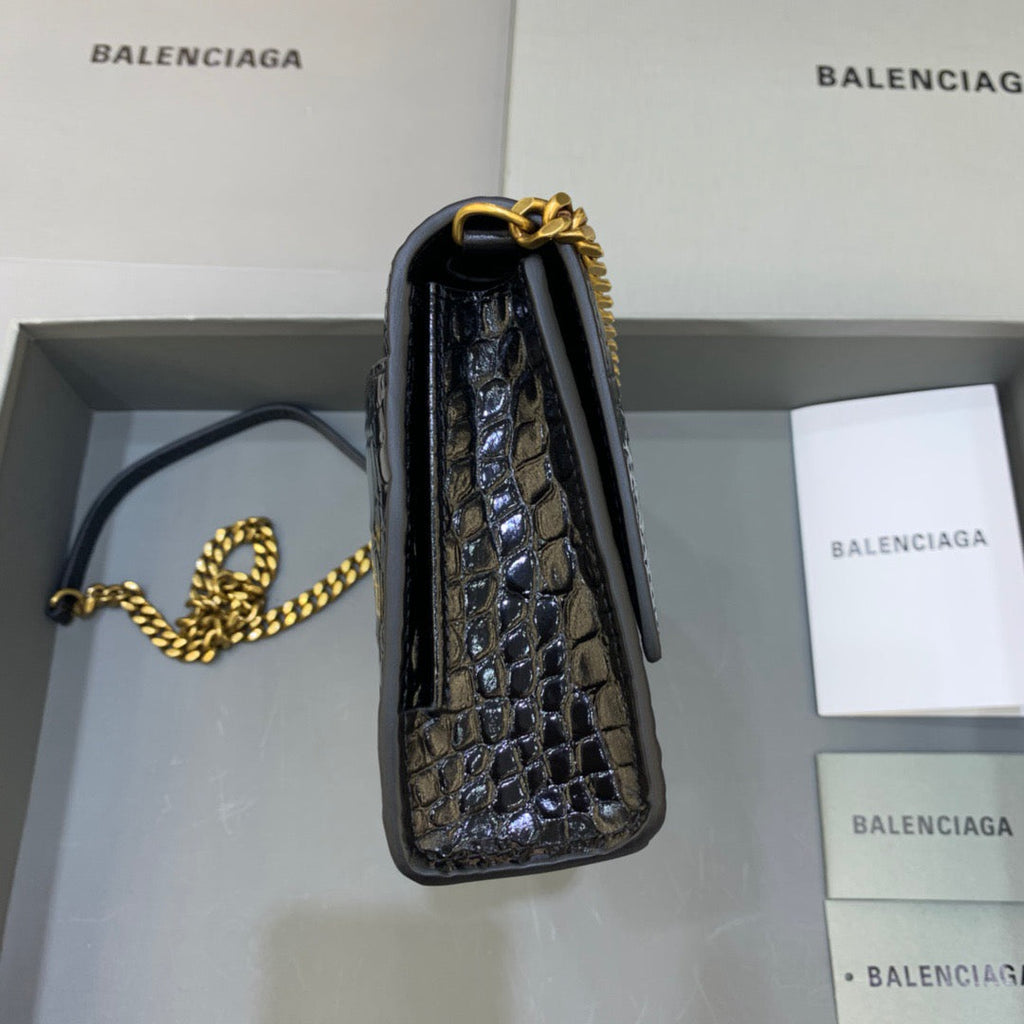 BLN-Ciaga Hourglass Wallet On Chain in Black, For Women,  Bags 9in/23LO