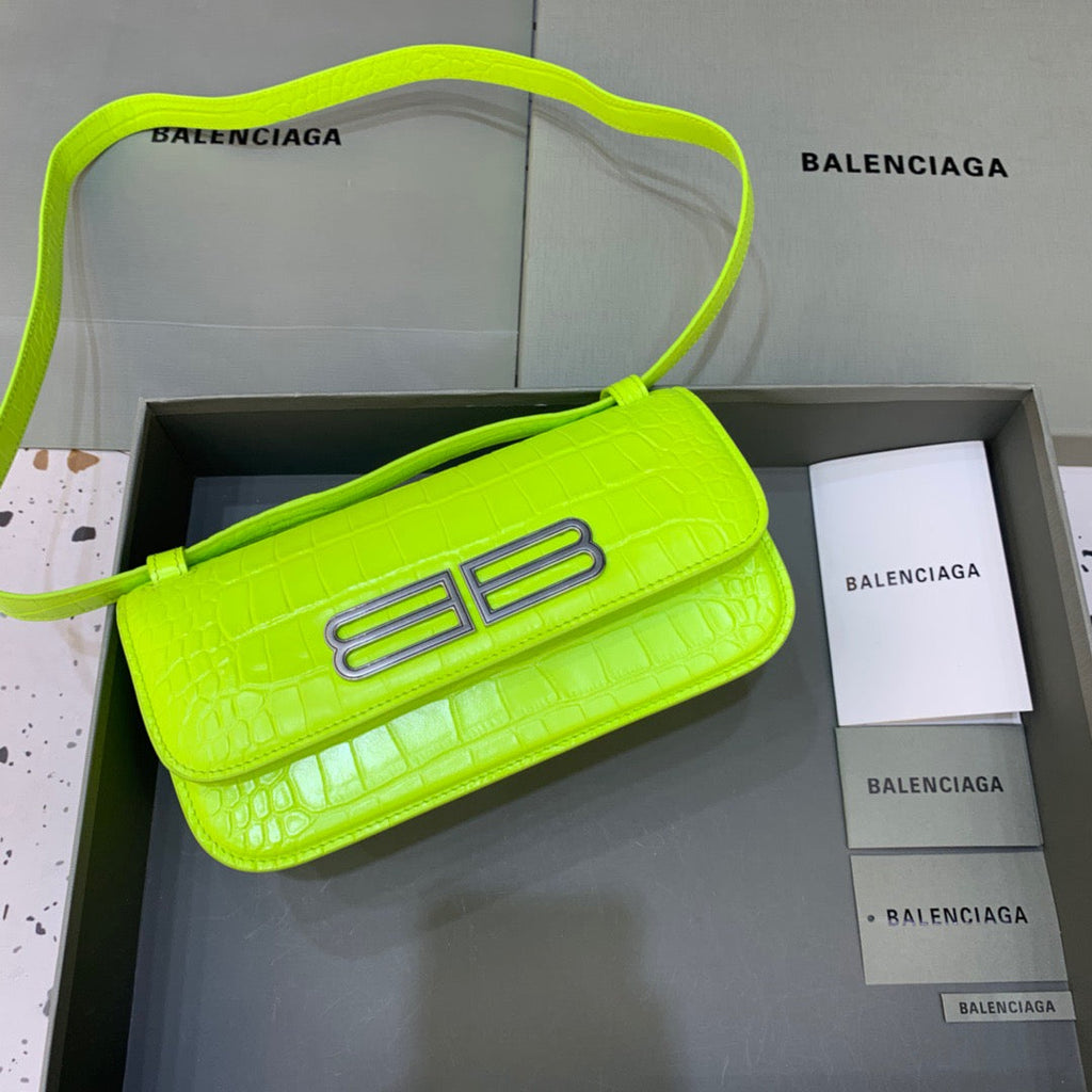 BLN-Ciaga Gossip Small Shoulder Bag Green Neon, For Women,  Bags 9.1in/23LO