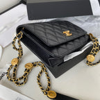CHL -  Clutch With Chain Gold Hardware Black For Women Handbags, Shoulder Bags 7.1in/18LO AP2860