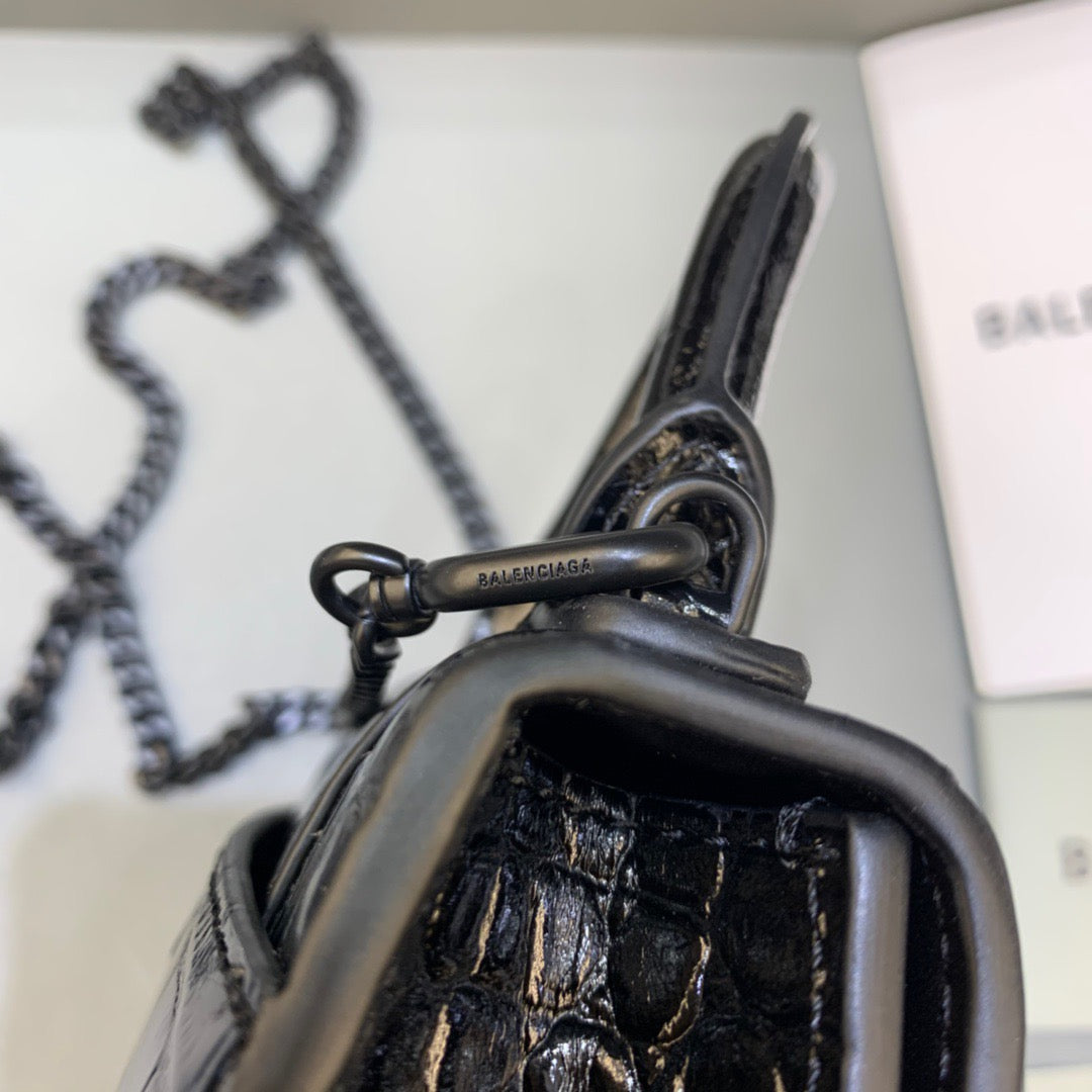 BLN-Ciaga Hourglass Mini Handbag With Chain In Black, For Women,  Bags 4.7in/12LO