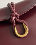 BV Liberta Crossbody Bag Buckle 30cm Barolo Red Cowhide