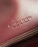 BV Liberta Crossbody Bag Buckle 30cm Barolo Red Cowhide