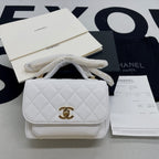 CHL - Mini Flap Bag Top Handle White For Women 7.5in/19LO