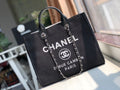 CHL -  Deauville Tote Canvas Bag Black For Women Handbags, Shoulder Bags 15in/38LO A66941