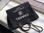 CHL -  Deauville Tote Canvas Bag Black For Women Handbags, Shoulder Bags 15in/38LO A66941