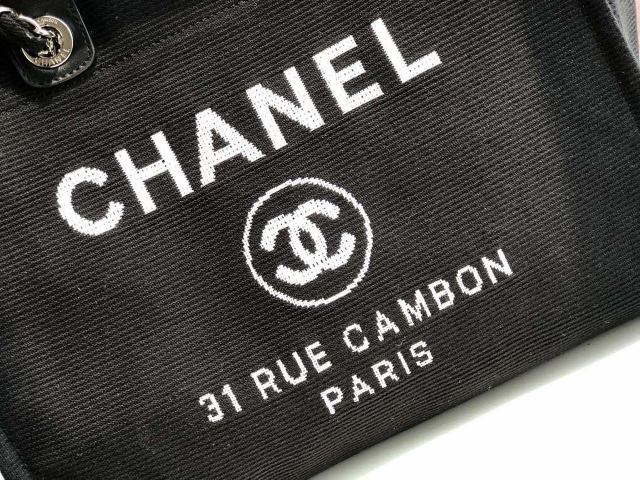 CHL -  Deauville Tote Canvas Bag Black For Women Handbags, Shoulder Bags 15in/38LO A66941