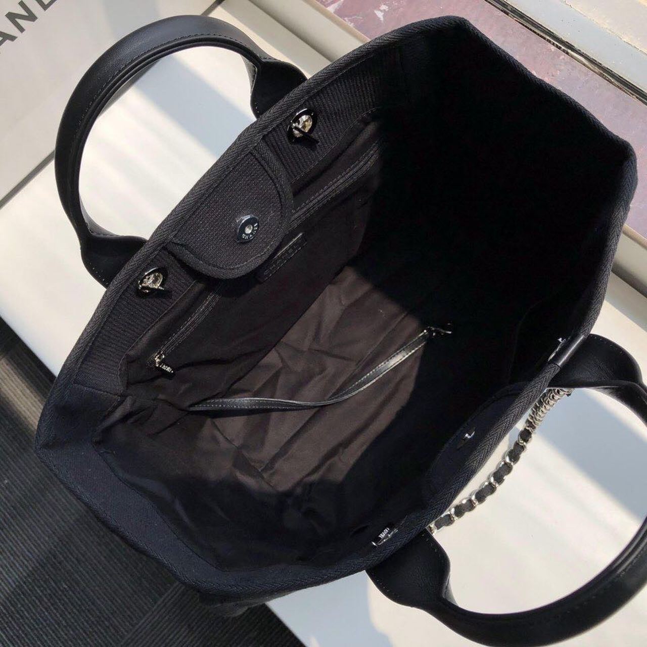 CHL -  Deauville Tote Canvas Bag Black For Women Handbags, Shoulder Bags 15in/38LO A66941