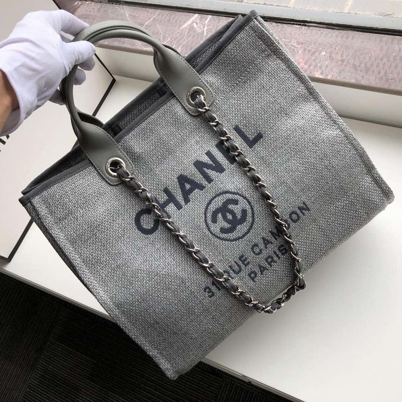 CHL - Small Shopping Bag SilLusso Official - Hardware Grey For Women Handbags, Shoulder Bags 15.2in/39LO AS3257